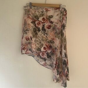 Haute Hippie 100% Silk Asymmetrical Boho Floral Skirt – NWT – Size 4